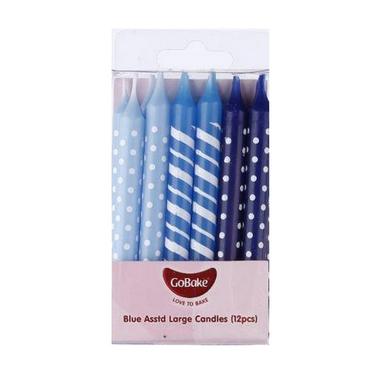 GoBake Candles - Blue Ombre - 8cm (pack of 12) - Cupcake Sweeties