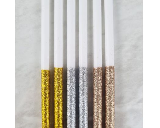 GoBake Super Tall 18cm Gold Glitter Candles (pack of 12) - Cupcake Sweeties