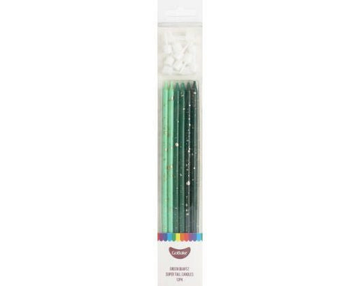 GoBake Super Tall 18cm Green Quartz Candles (pack of 12) - Cupcake Sweeties