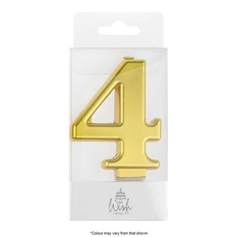 Gold Number Candle - 6.5cm - Cupcake Sweeties
