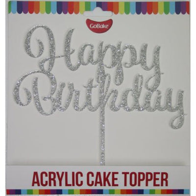 Happy Birthday (Silver Glitter) - Cupcake Sweeties