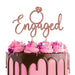 Metal Cake Topper - Engaged (Rose Gold Plated) - Cupcake Sweeties