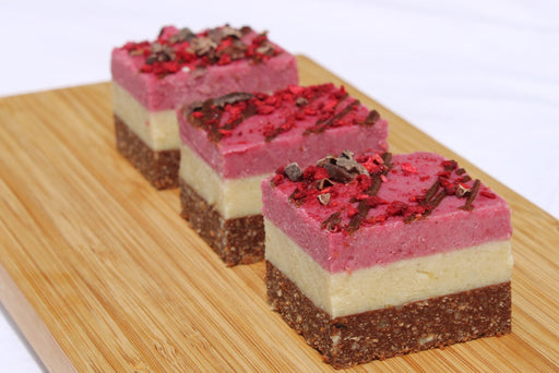 Raw Goodness - Raspberry White Chocolate Slice - Cupcake Sweeties