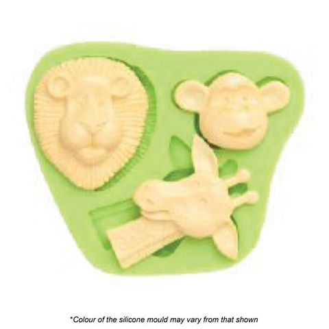 Silicone Mould - Jungle Safari Animals (Lion, Monkey, Giraffe) - Cupcake Sweeties
