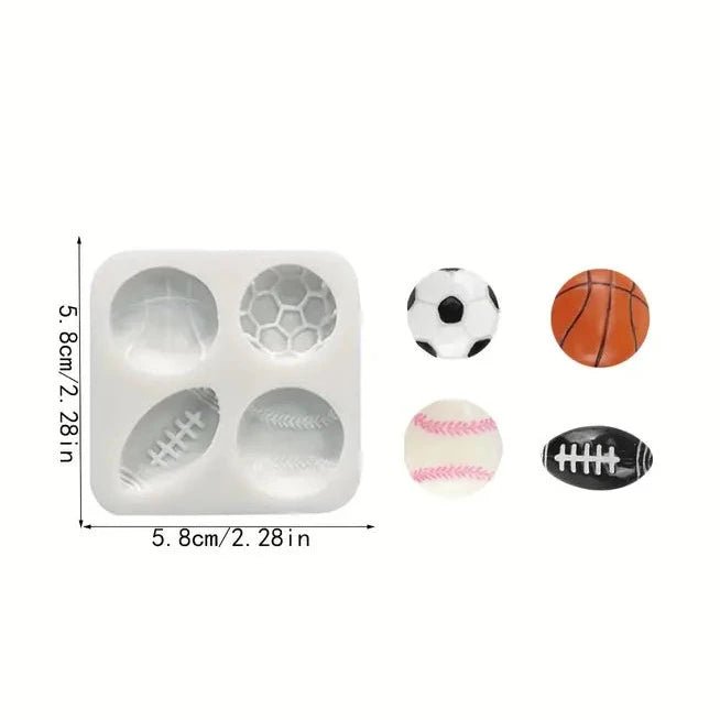 Silicone Mould - Sports Balls (4) - Cupcake Sweeties