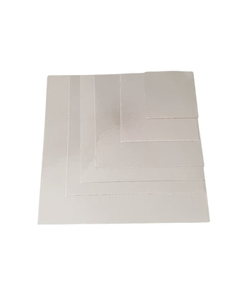 Silver Square 2mm Cake Discs - Cupcake Sweeties
