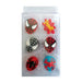 Spiderman Decorations - Pack of 6 mixed approx 4cm (Pick Up Only) - Cupcake Sweeties