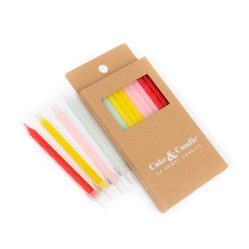 Spiral Candles 8cm Fun Combo (Pack of 24) - Cupcake Sweeties