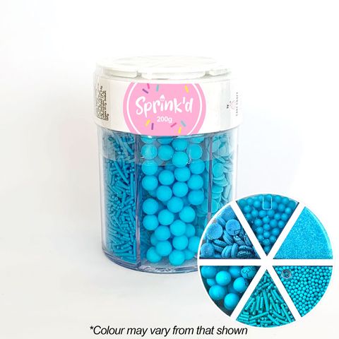 Sprink'd 6 Cavity Jar Bright Blue 200g - Cupcake Sweeties