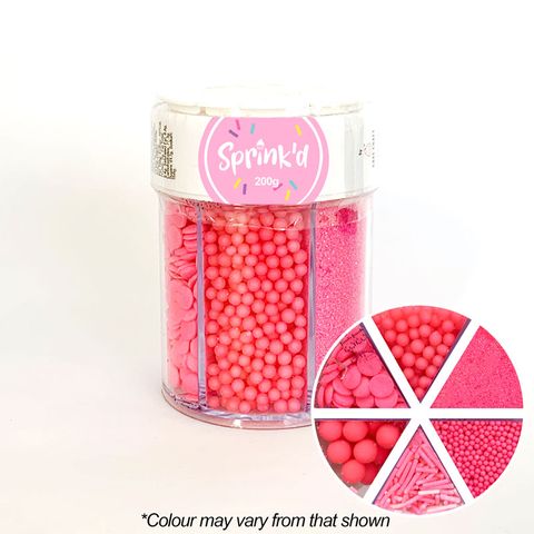 Sprink'd 6 Cavity Jar Pink 200g - Cupcake Sweeties