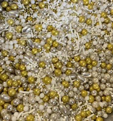 Sprinkle Medley - Cleopatra (White & Gold) - 100gm - Cupcake Sweeties