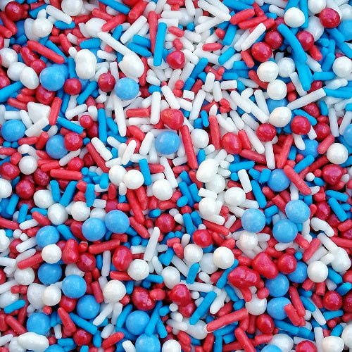 Sprinkle Medley - Patriotic (Red, White & Blue) - 100gm - Cupcake Sweeties