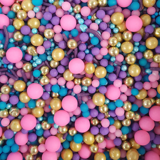 Sprinkle Medley - Tangled (Blue, Pink, Purple & Gold) - 100gm - Cupcake Sweeties