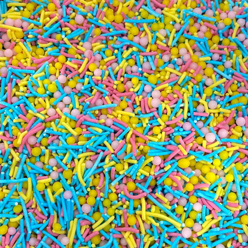 Sprinkle Medley - Tutti Frutti (Blue/Green, Pink & Yellow) - 100gm - Cupcake Sweeties