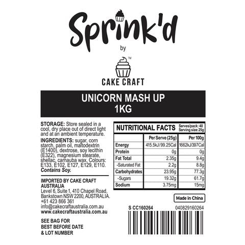 Sprinkle Shapes - Sprink'd Unicorn Mash Up 100g - Cupcake Sweeties