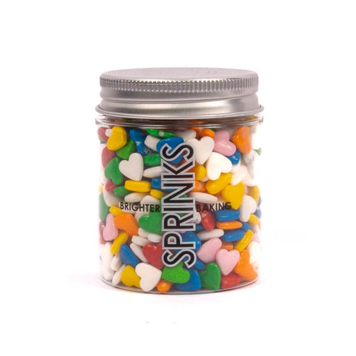 Sprinks - RAINBOW HEARTS - 80gm - Cupcake Sweeties
