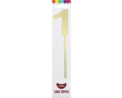 Topper Small Mirror Numbers - 1 Gold - Cupcake Sweeties