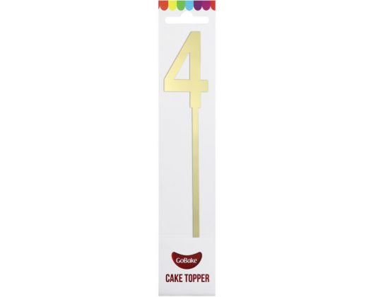 Topper Small Mirror Numbers - 4 Gold - Cupcake Sweeties
