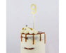 Topper Small Mirror Numbers - 9 Gold - Cupcake Sweeties