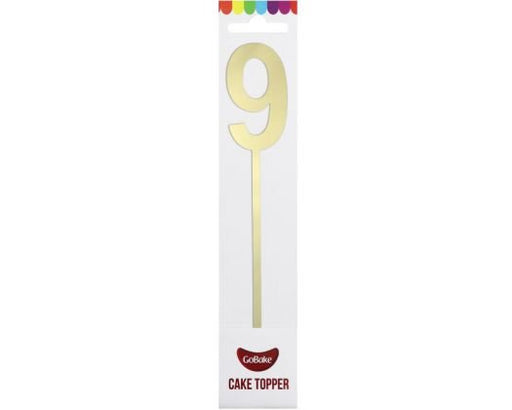Topper Small Mirror Numbers - 9 Gold - Cupcake Sweeties