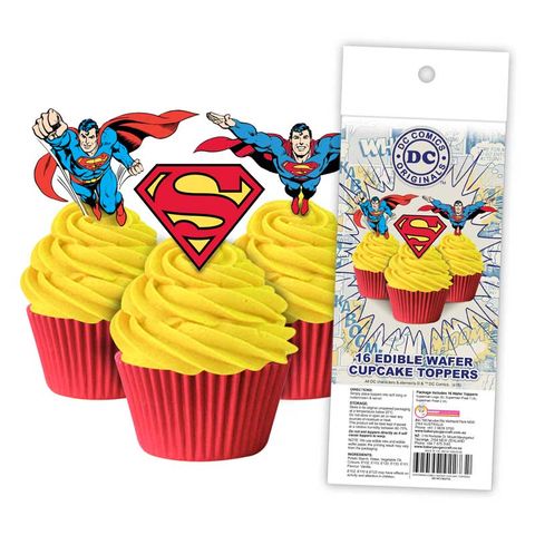 Wafer Cupcake Toppers - Superman (16) - Cupcake Sweeties