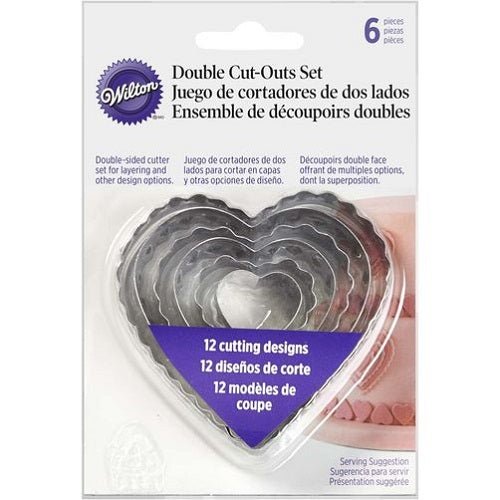 Wilton Double Cut-Outs Set - Heart (set of 6) - Cupcake Sweeties